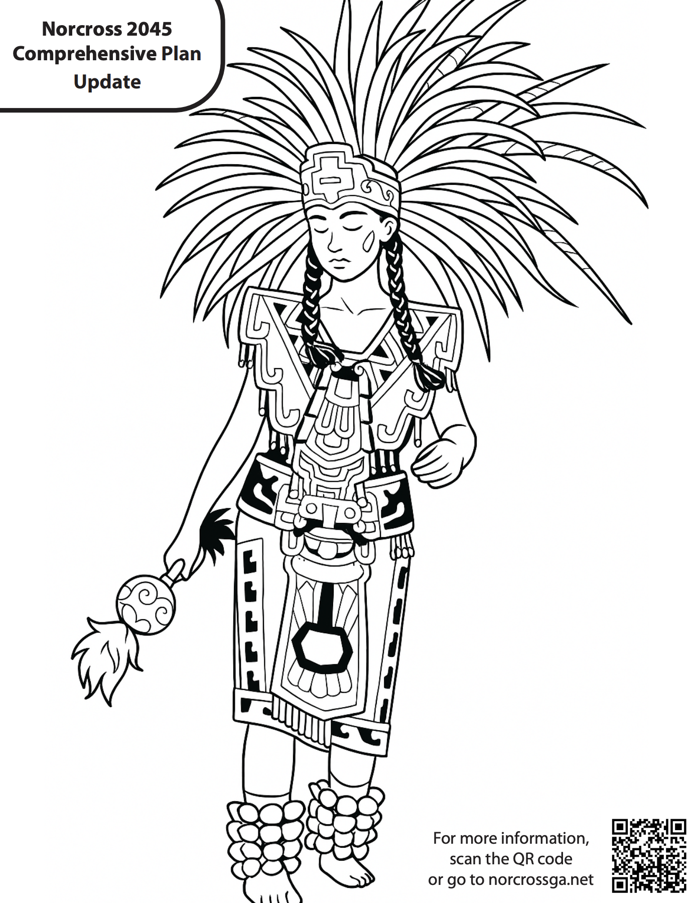 NorcrossAztecDancer_ColoringPage