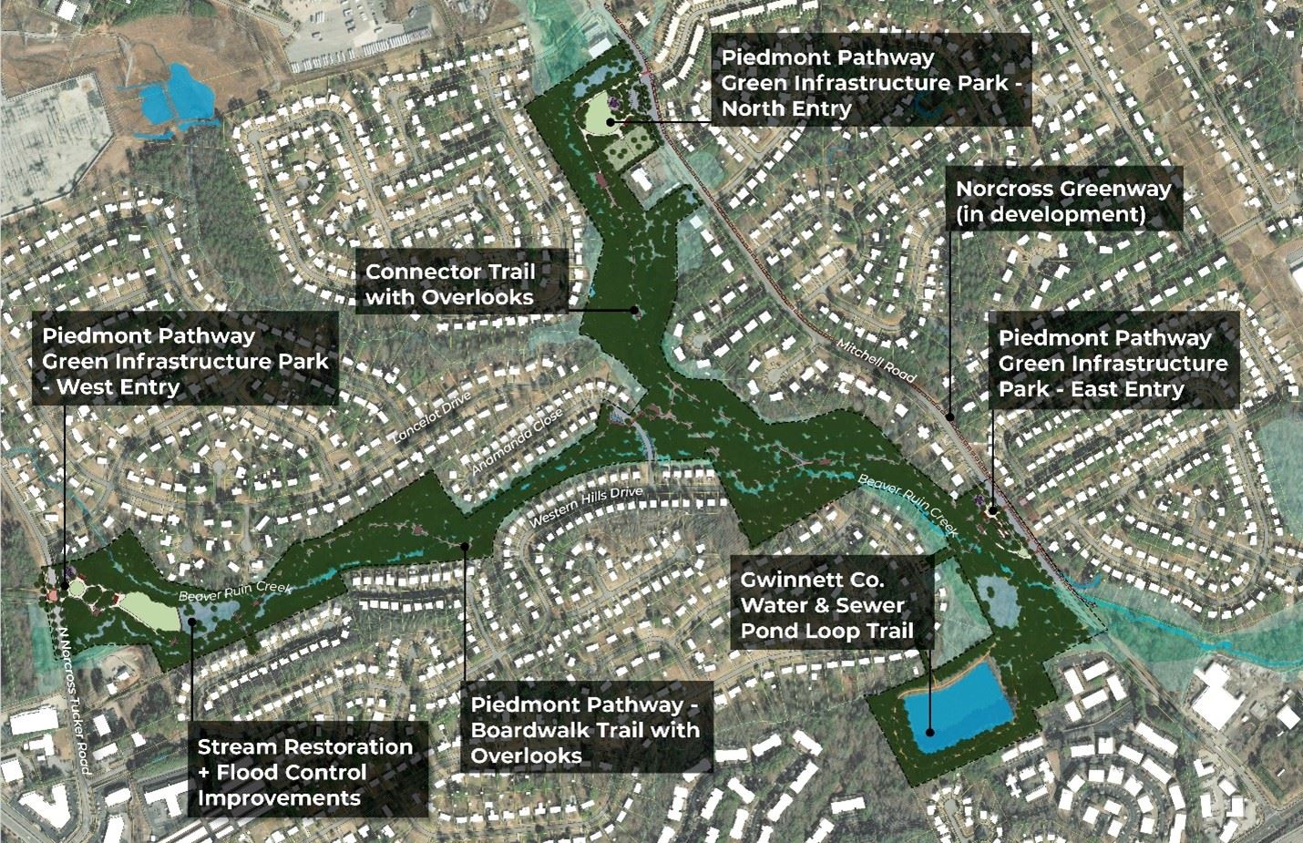 Piedmont Pathway map layout